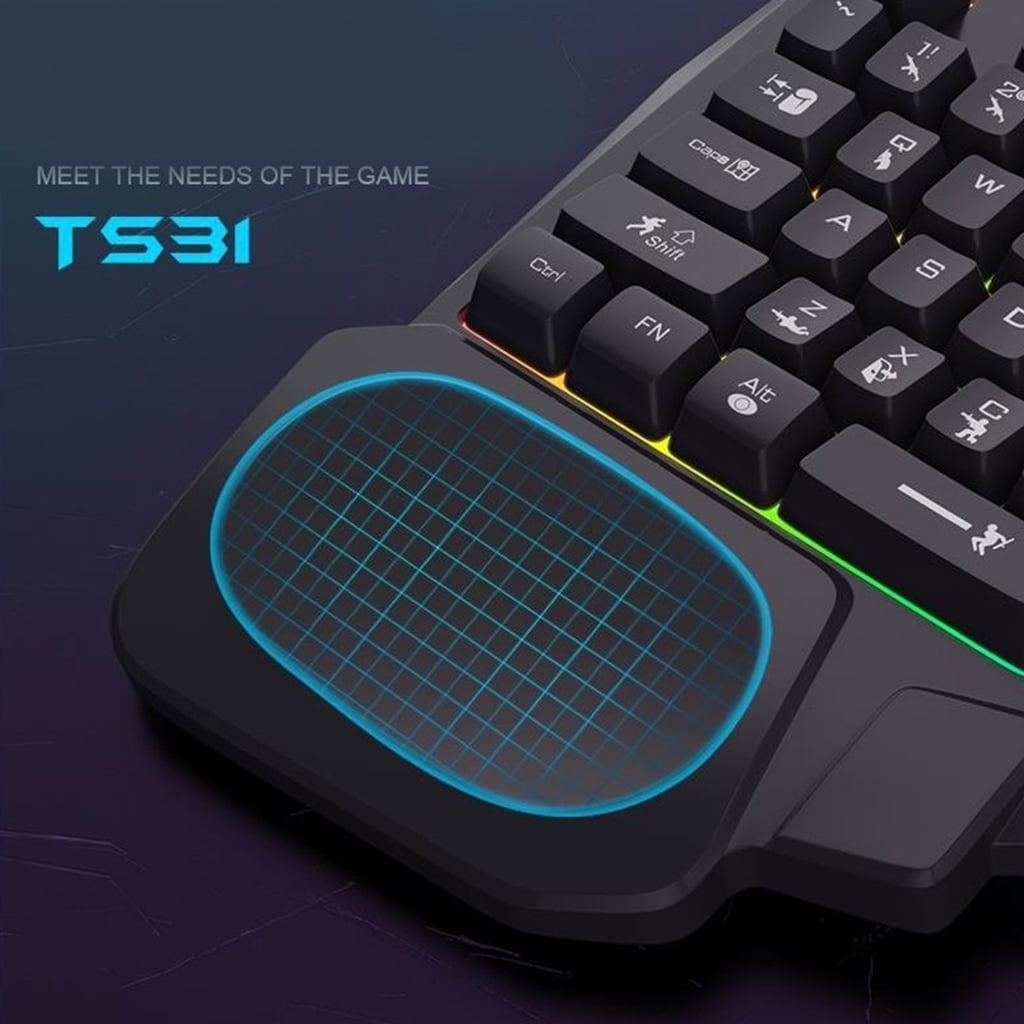 Gieenan One Handed Gaming Keyboard, 14-Key with Backlight USB Corded Keypad with Hand Rest and Shine Through