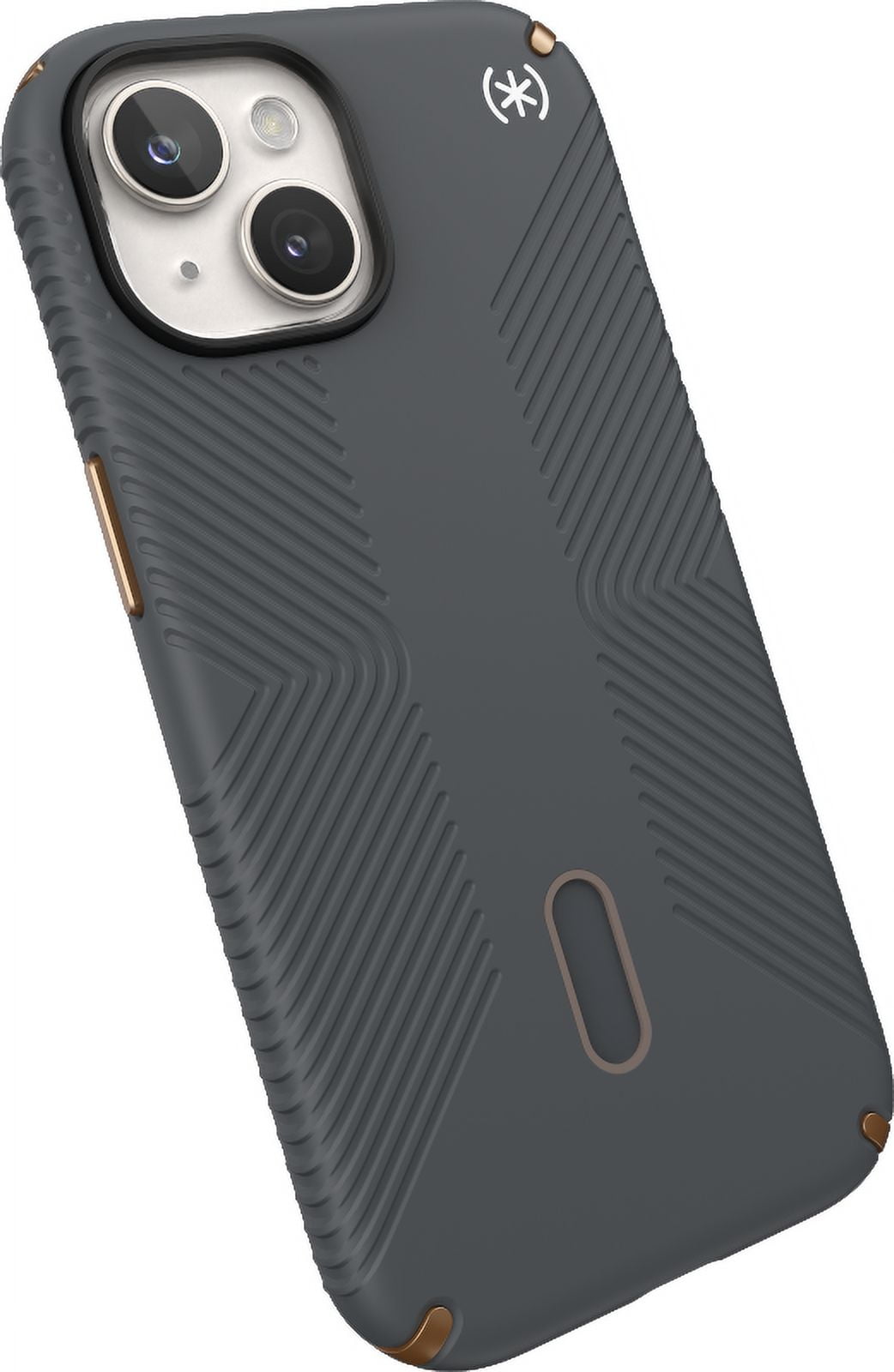 Speck iPhone 15 Case-Presidio2 Grip-ClickLock-MagSafe-6.1 Inch Phone Case-Charcoal Grey/Cool Bronze/White