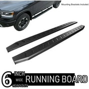 ONINE 6 Inch Black Running Boards Custom Fit 2009-2018 Dodge Ram 1500 (Incl 2019-2021 Dodge Ram 1500 Classic) Quad Cab Extended Cab Rocker Panel Mount Side Steps Nerf bars
