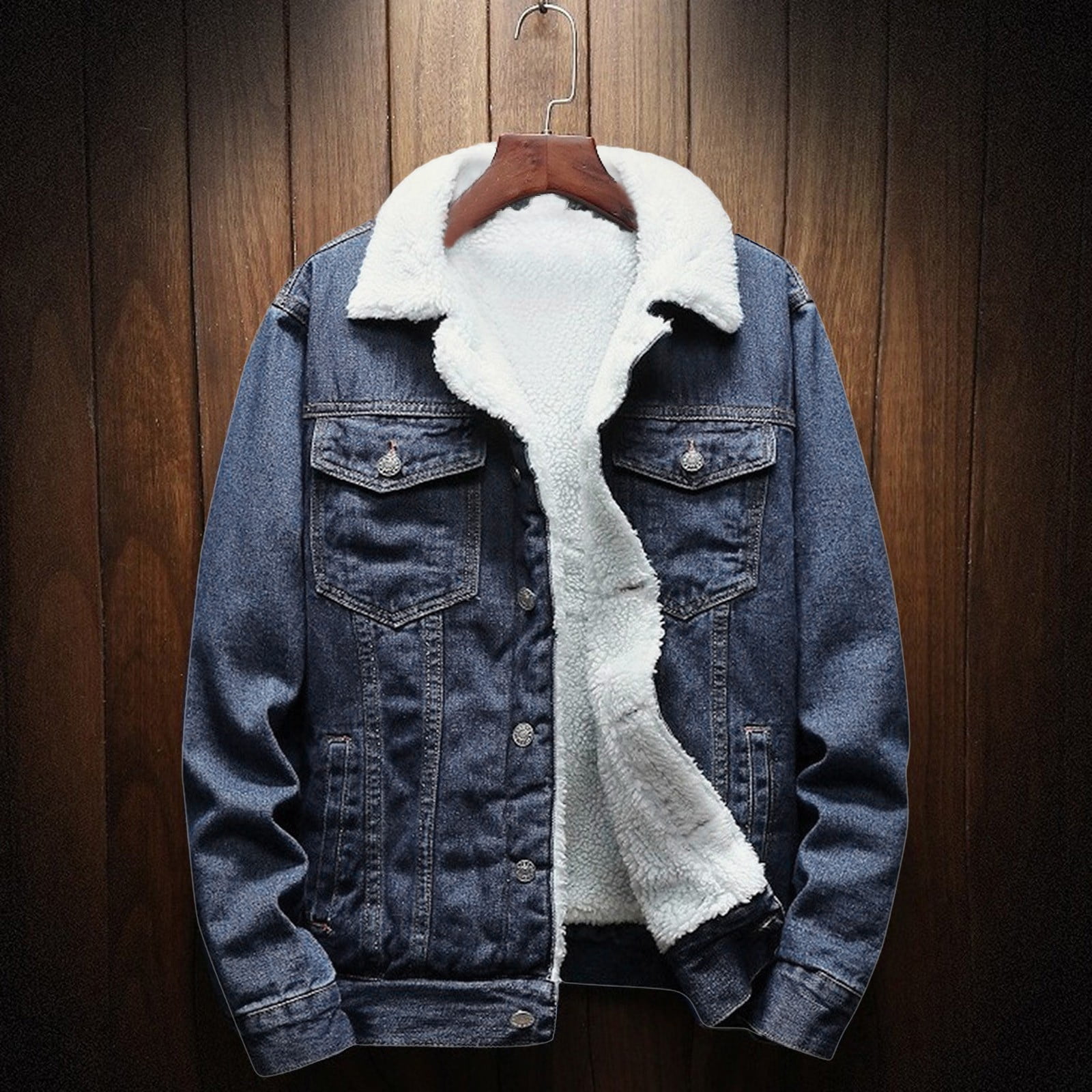 FIILIMER Men's Fleece Lined Jean Jacket Winter Sherpa Windbreaker Cotton  Denim T | eBay