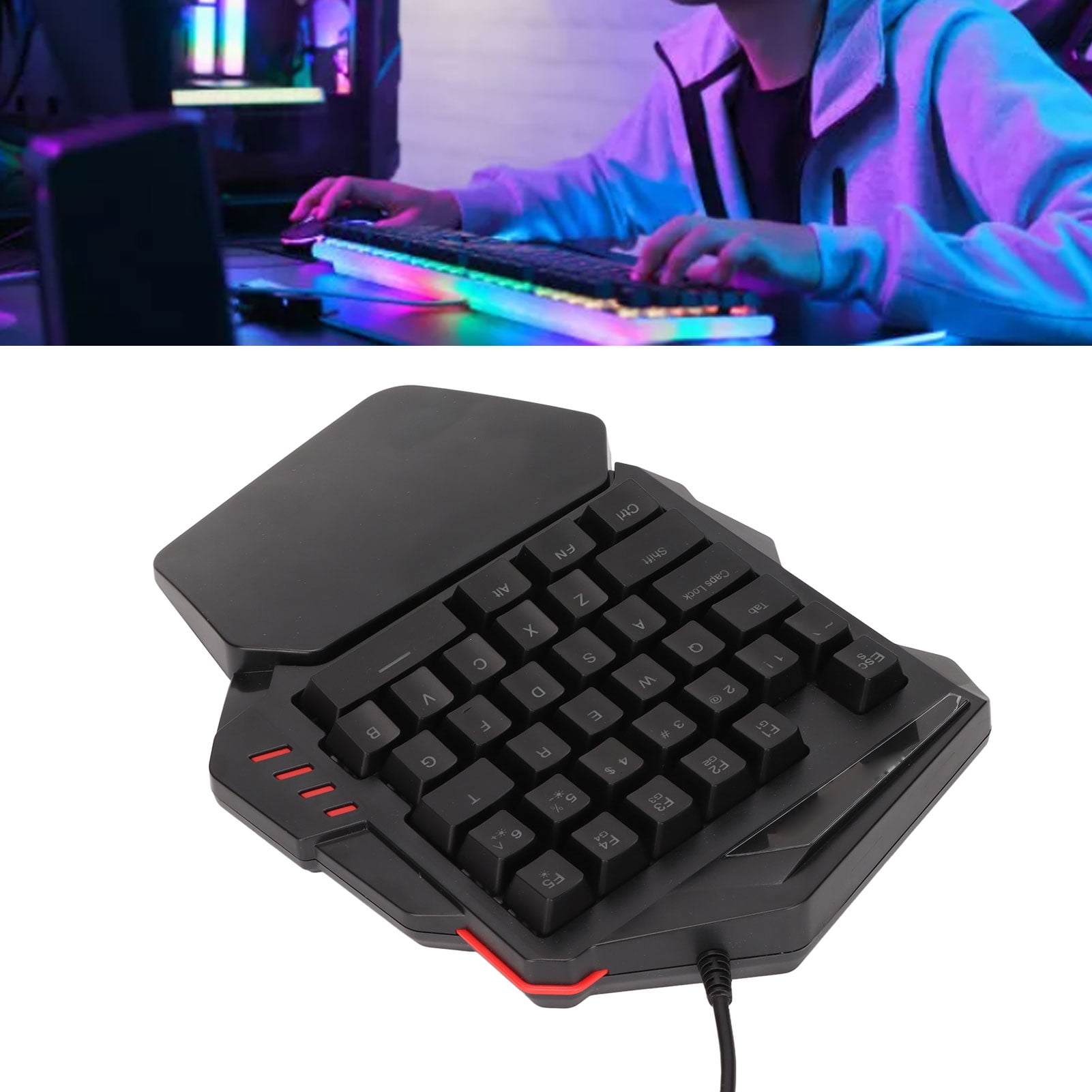 Single Hand Gaming Keyboard, 35 Keys RGB Light G1/ Keys One Handed