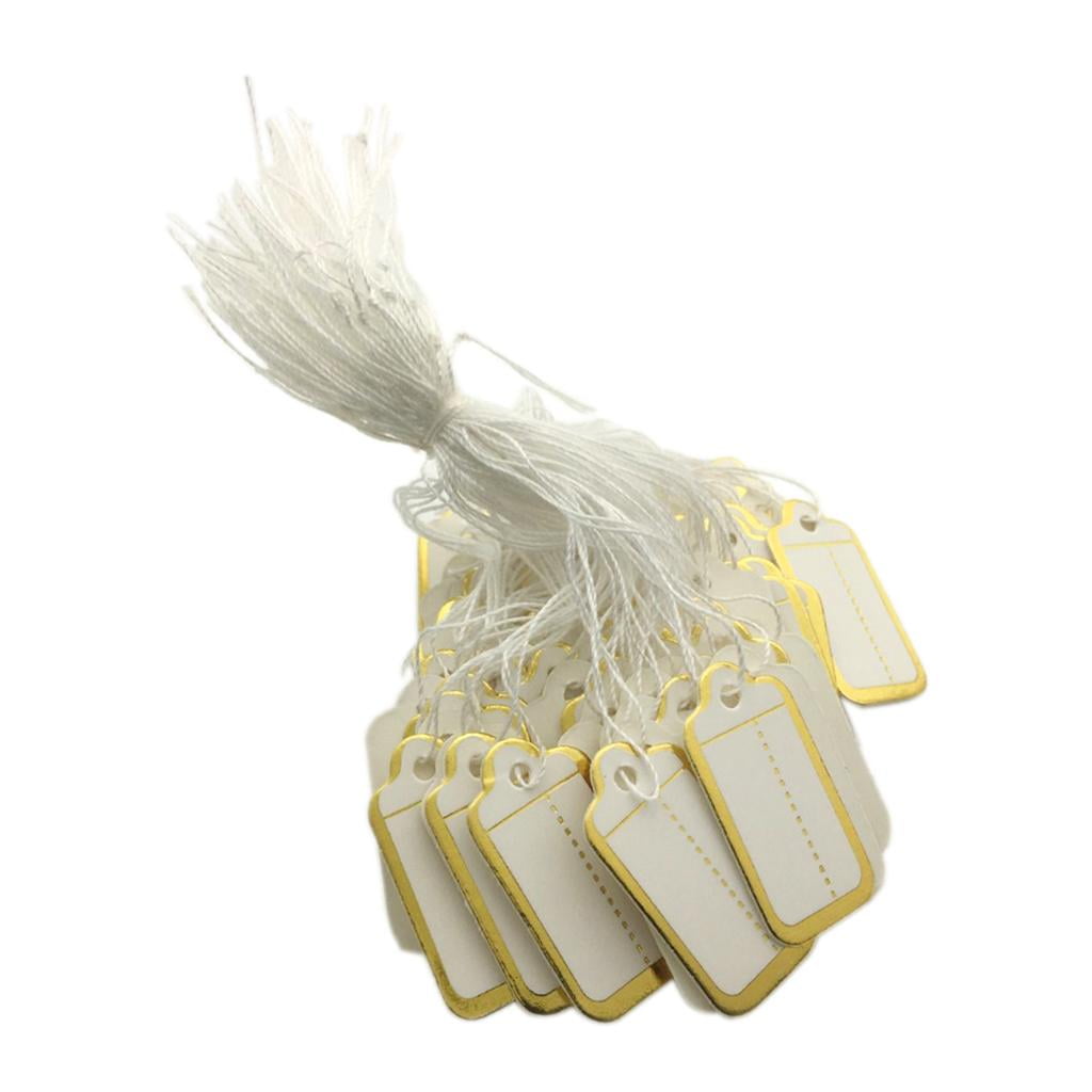 Taihexin 500 Pcs Price Tags with String Attached, White Marking