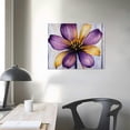 thumbnail image 4 of ARISTURING Purple and Gold Flower Wall Art Decor Floral on Wooden Backdrop Pictures Painting on Canvas Modern Gallery Wrapped Still Life Decor for Living Room Bedroom Bathroom 20x16in, 4 of 6