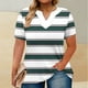 thumbnail image 4 of Mujeres Tops Casual V-Cuello Impreso Oversized Mangas Cortas Camiseta Top, Poliéster Verano Primavera, 4 of 5