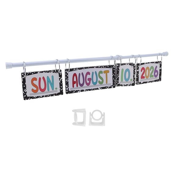 LOLIPPYY Daily Calendar Classroom Bulletin Board Set with Adjustable Holder, Multi-Color Educational Tool