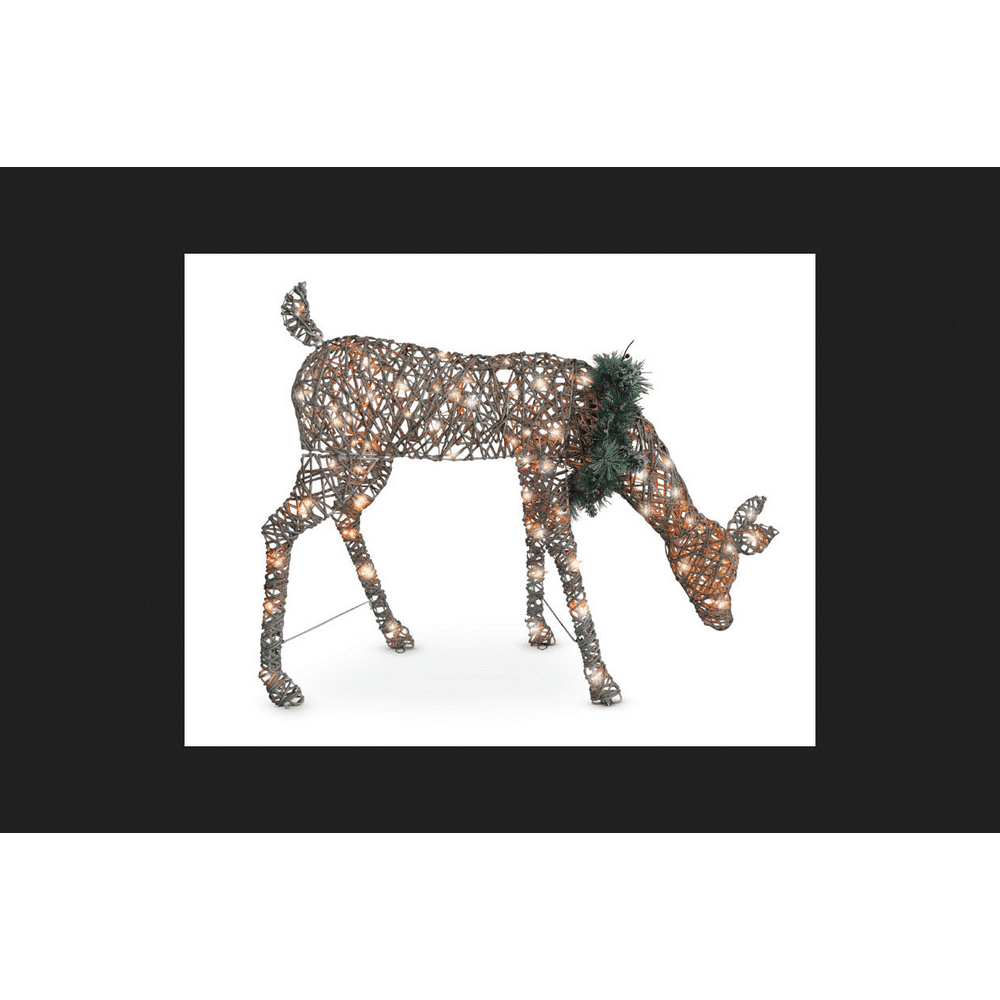 Celebrations Feeding Deer Christmas Decoration Natural Birch 52 in