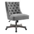 thumbnail image 1 of Linon Dixie Chaise de Bureau Pivotante Capitonnée Rembourrée à Base en Bois Gris Délavé, 1 of 12