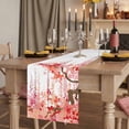 thumbnail image 2 of Table Runners 70 Inches Long Dress Scarves, Red Orange Cherry Blossoms Farmhouse Coffee/Dining/Kitchen Table Decor, Holiday Table Runner, Spring Weeping Leaves Watercolor 13x70 Inch, 2 of 9