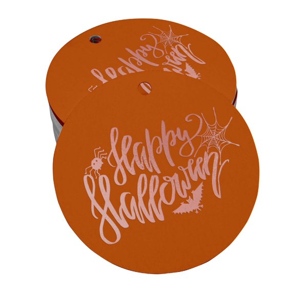 Inkdotpot Happy Halloween Halloween Bottle Tag Real Rose Gold Foil Favor Hang Tags Pack Of 50