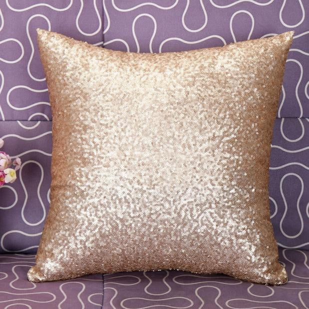 Solid Color Glitter Sequins Throw Pillow Case Cafe Home Decor Cushion Covers 