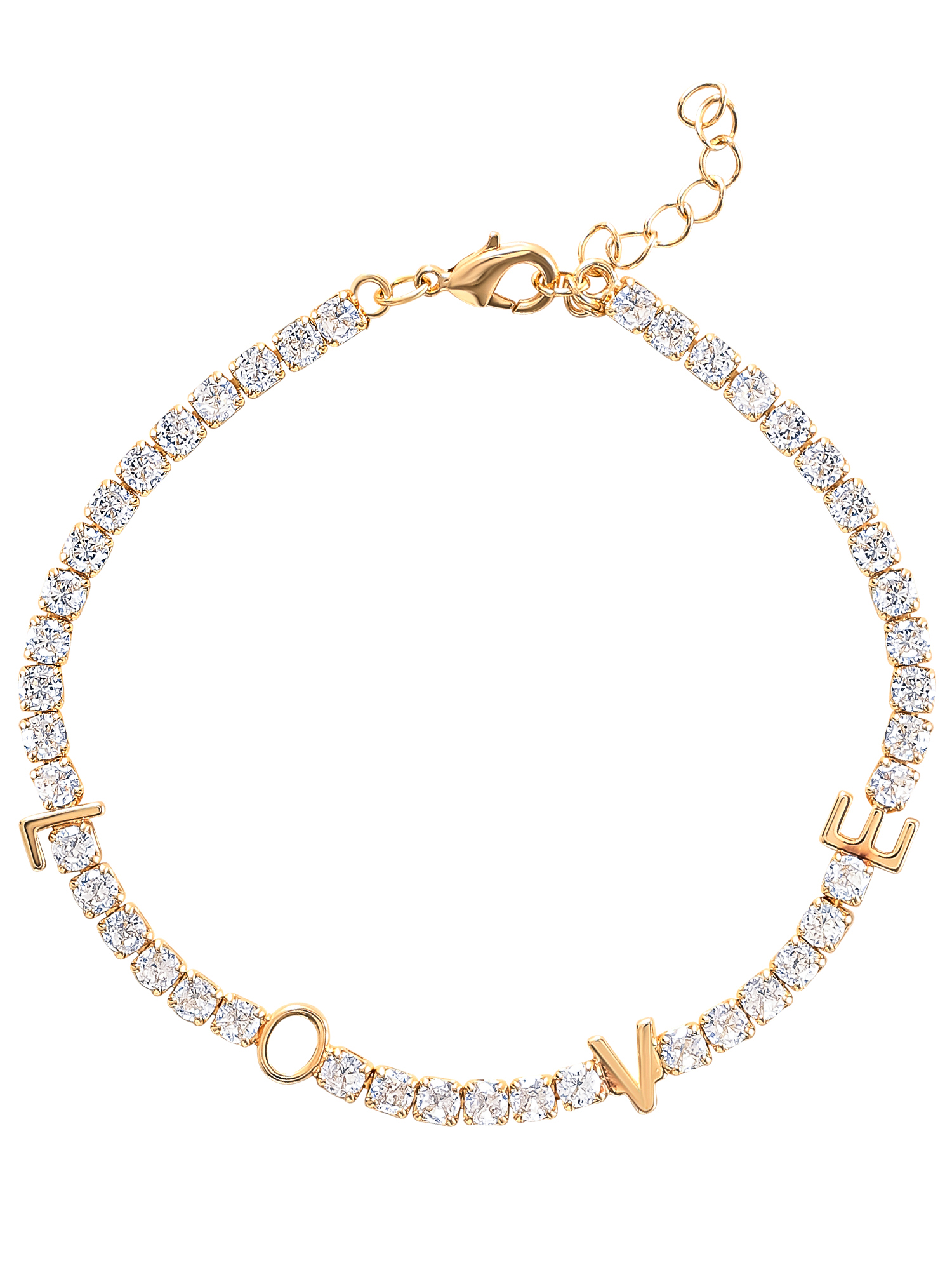 Believe by Brilliance Women's Gold Plated Cubic Zirconia Love Bracelet
