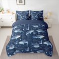 thumbnail image 2 of Feelyou Sea Shark Animal Twin Bedding Sets 7-Piece, Cute Stars Croal Bedding Comforter Set, 2 of 8