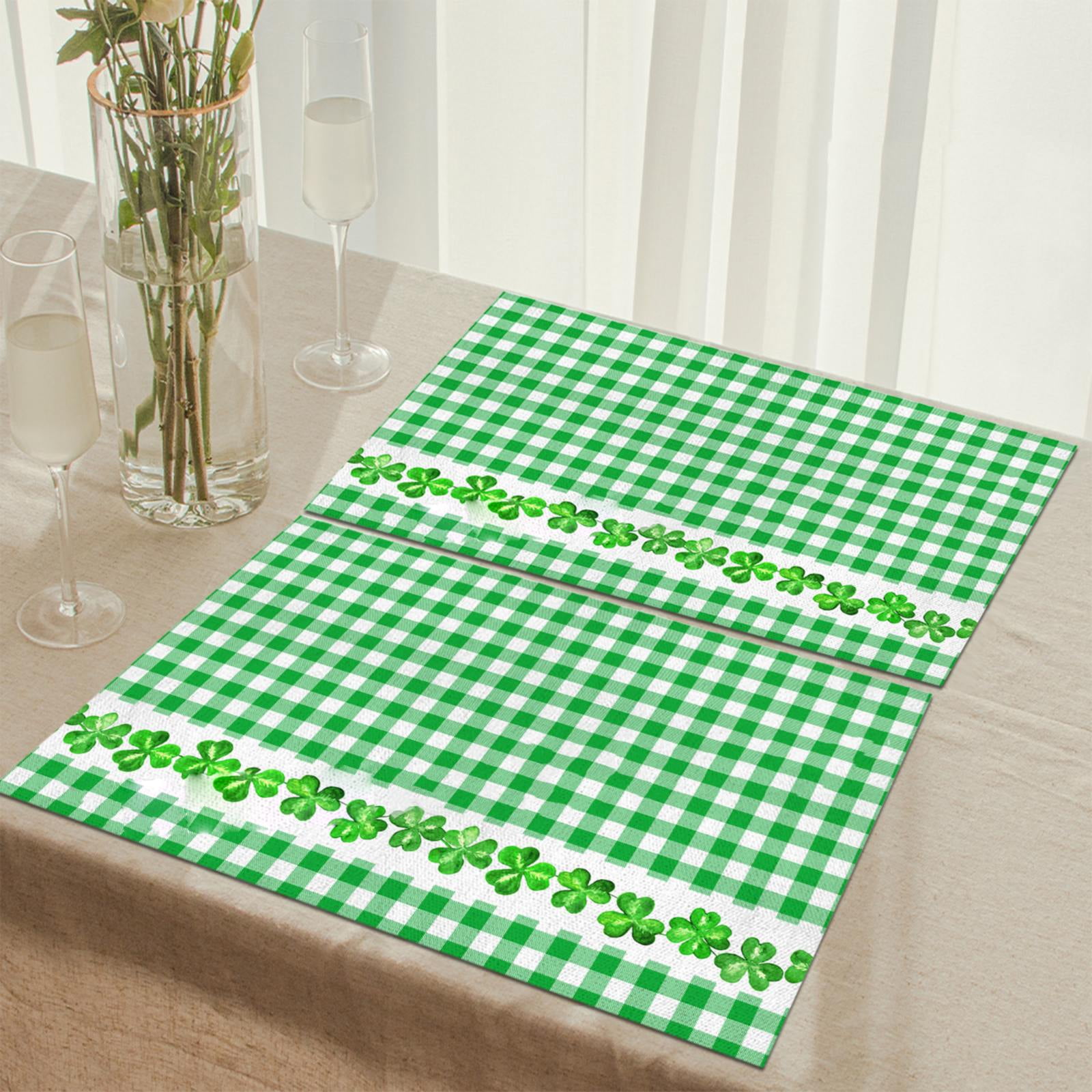 St Patricks's Day Placemats Scandinavians Irish Day Plaid Decorative