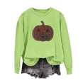thumbnail image 5 of QINGFSAP Womens Halloween Rhinestone Sweatshirt Long Sleeve Crewneck Pullover Top Sparkly Ghost Design Loose Fall Wear, 5 of 5