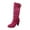 Hot Pink, variant on YOUSNH Women's Autumn And Winter Fashion Suede Fine Heel Solid Color Mid Calf Boots Temperament Comfortable Boots Women Boots Grey 8