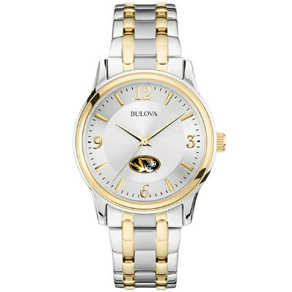 Bulova Silver/Gold Missouri Tigers Classic Two-Tone Round Watch