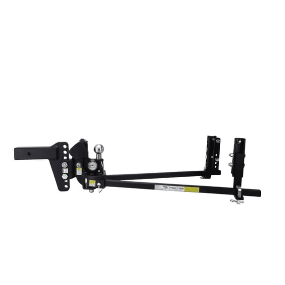 Weigh Safe TrueTow Heavyweight Distribution Hitch - Adjustable 4" Drop with 2" Shank - Built-In Scale to Measure Tongue Weight & Distributed Tongue Weight with 4-area sway control - 18,500 lbs GTW