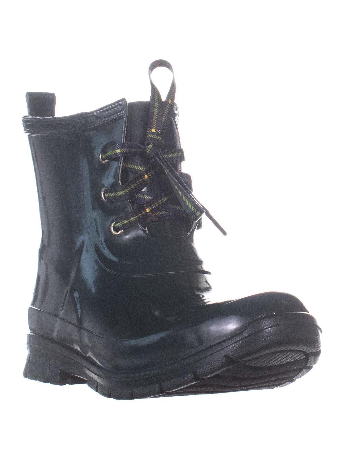 green ankle rain boots