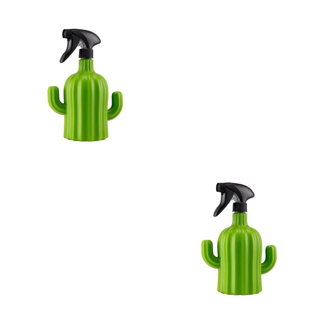Wosthever Botella Forma de cactus Olla a prueba de fugas Durable Práctico Hervidor de agua de mano Lata Herramientas de limpieza de jardín 【600ML】 2Conjunto