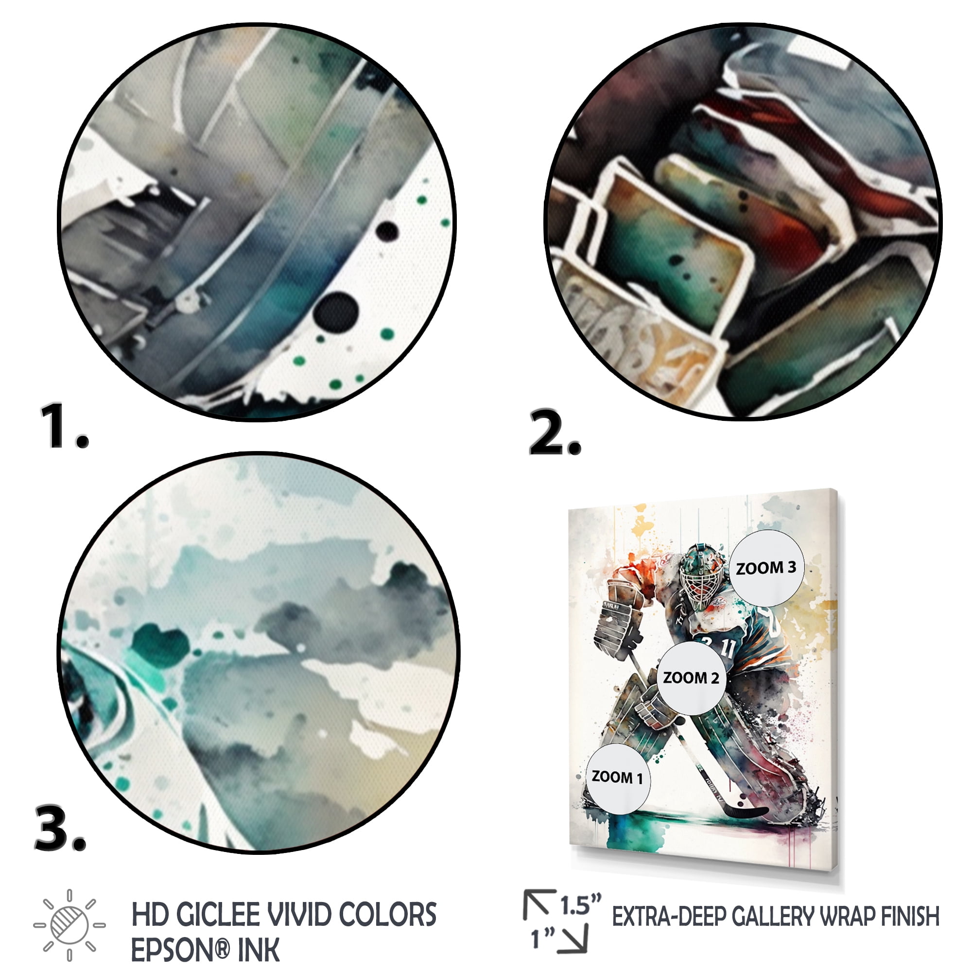 Designart Hockey Goalie On Ice During Play II Canvas Wall Art