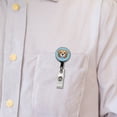 thumbnail image 5 of Puggle Head Floral Motif Blue Dog Retractable Reel ID Badge Key Card Name Tag Holder with Clip, 5 of 7