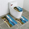 thumbnail image 1 of GOHAO Red car on Road to MtCookNew Zealand 3 Piece Bathroom Rugs Set Bath Rug Contour Mat and Toilet Lid Cover, 1 of 2