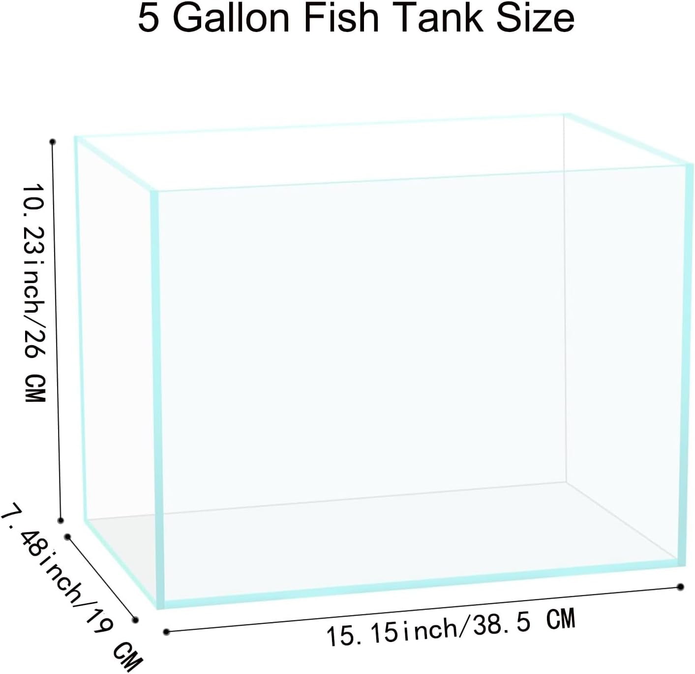 3 Gallon Glass Fish Tank, Easy to Maintain Small Aquarium for Betta/Goldfish/Snails/Shrimp and Aquatic Planting.