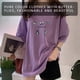 thumbnail image 3 of Camiseta de mujer estampada de manga corta con cuello redondo y camiseta holgada de verano, morado, L Advancent AP001204-14B, 3 of 5