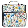 thumbnail image 5 of FORMRS Zipper Binder with Shoulder Strap 2-inch Ring 500 Sheet Capacity File Bag, Blue Wildflower Pattern, 5 of 5