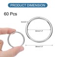 thumbnail image 2 of Uxcell 60 Pcs Metal O Rings for Crafts 1.3 inch Round Ring Buckles Small Welded Multi-Purpose Metal Rings Silver Tone, 2 of 5