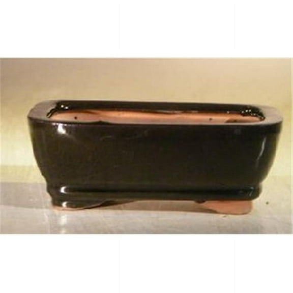 Bonsai Boy L149 5 x 3.5 x 2 in. Ceramic Bonsai Pot, Black - Rectangle