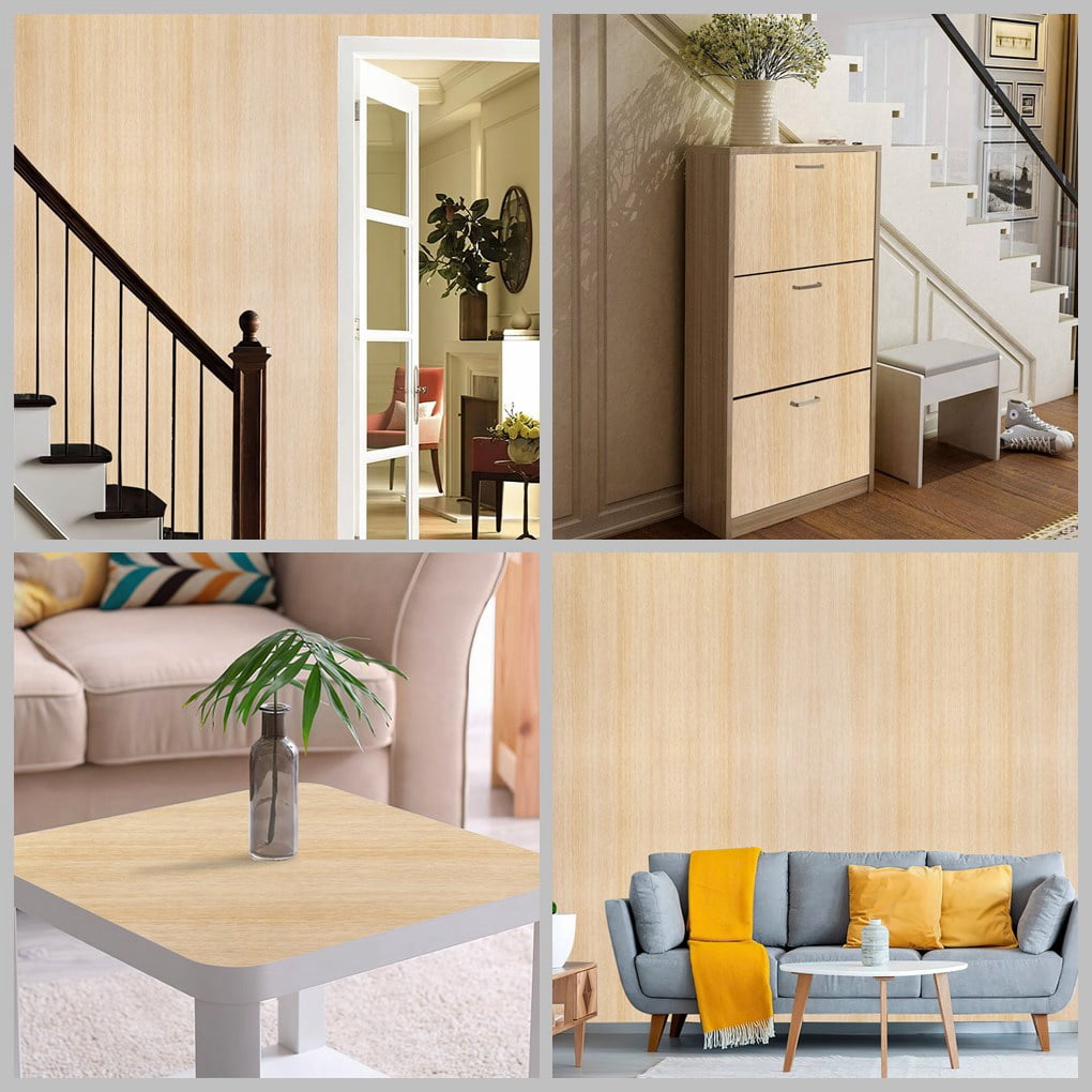 Arthome 17" x240"Peel and Stick Oak Wood Contact Paper Self-Adhesive Wall Paper,Decorative Vinyl Film for Countertop, Cabinets, Shelf, Drawer Liner,Easy to Clean Removable Wall Covering