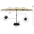 thumbnail image 2 of Gymax Parasol Jumeau de Patio Double Face de 15 Pi, Parasol de Marché Extra-Grand avec Base, Beige, 2 of 9