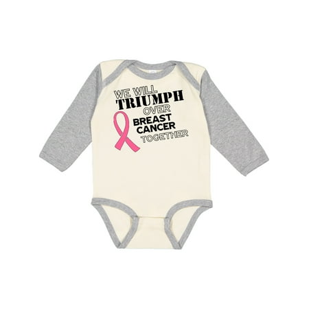 

Inktastic We Will Triumph Over Breast Cancer Together Gift Baby Boy or Baby Girl Long Sleeve Bodysuit