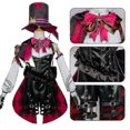thumbnail image 3 of Lyney Cosplay Genshin Impact Costume Wig Fontaine Lyney Leather Magician Uniform Short Hair Glove Twins Halloween Carnival Game, 3 of 5
