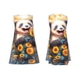 thumbnail image 7 of Picia Elegant Cute Panda Sunflower Print Women’s Sleeveless Midi Swing Dress – A-Line Pleated Tank Sundress, Comfortable and Flowy T-Shirt Dress, 7 of 7