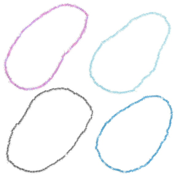 HEMOTON Glow in the Dark Beaded Ankle Bracelets for Women Decor Assorted 4 pcs