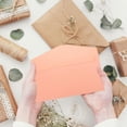 thumbnail image 1 of CATIEBYE 50Pcs Pink Iridescent Blank Envelopes DIY Folding Wedding Invitation Card Accessories, 1 of 5