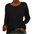 thumbnail image 1 of Tops de Otoño Para Mujer Blusa de Manga Larga Sólida Informal de Moda Blusas de Cuello Redondo Camisas Odeerbi ODB180525, 1 of 8