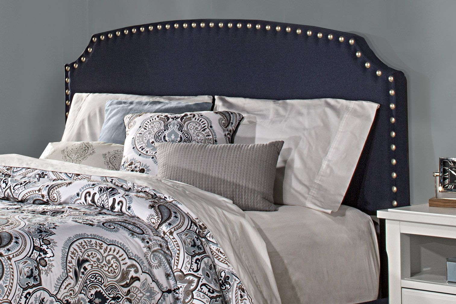 Hillsdale Furniture Lani Arched Upholstered Full Headboard with Silver