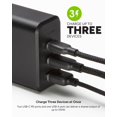 thumbnail image 2 of Cargador Mophie GaN de 100 W de 3 puertos USB-C PD con cable de 1,5 m, 2 of 7