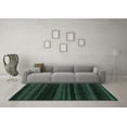 thumbnail image 3 of Ahgly Company Machine Washable Indoor Square Abstract Turquoise Blue Modern Area Rugs, 3' Square, 3 of 4