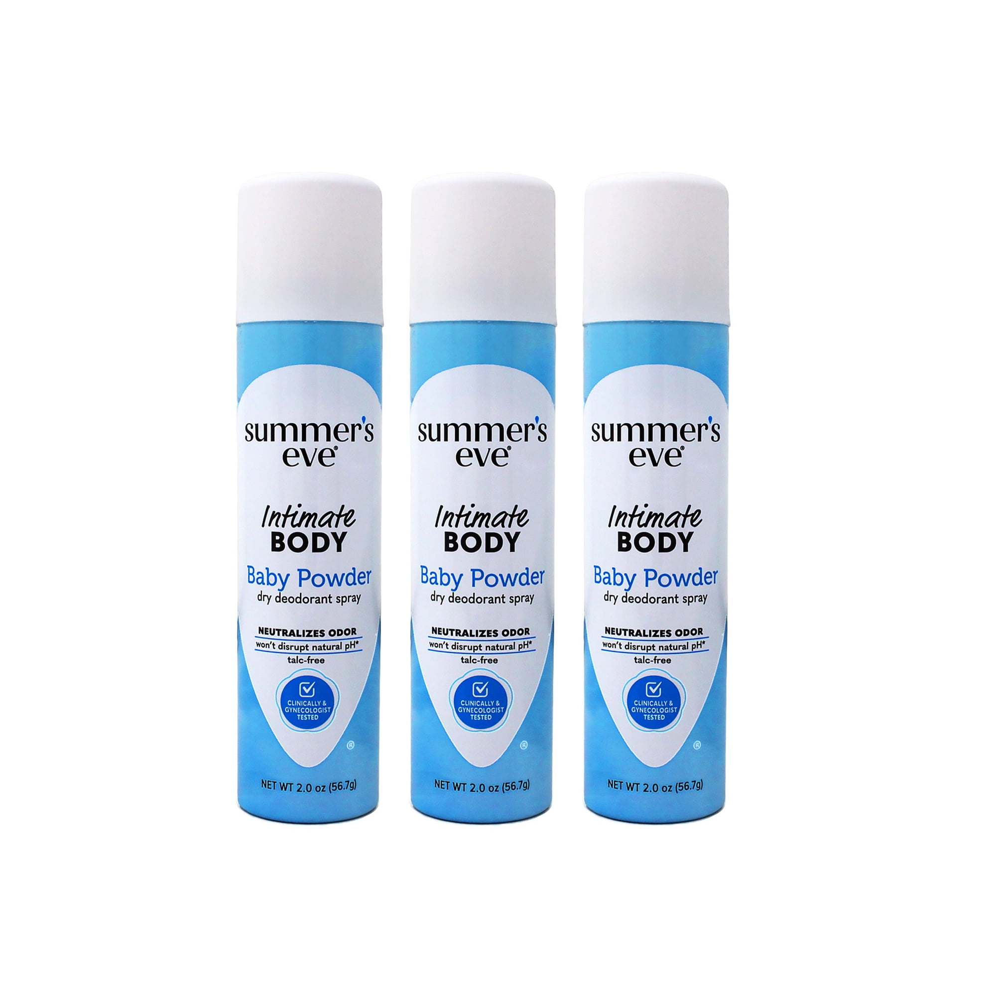 Summer's Eve Baby Powder Daily Gentle Feminine Spray, 2 oz (Pack of 3)