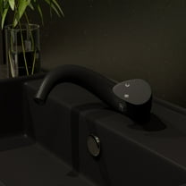 ALFI brand AB1572-BM Black Matte Wave Single Lever Bathroom Faucet