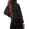 thumbnail image 3 of Women Long Sleeve Crop Tops Loose Crew Neck Drop Shoulder Casual Basic Tees, 3 of 5