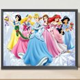 thumbnail image 1 of Cuadros Decorativos 5D bricolaje taladro redondo completo diamante pintura princesa Kit hogar decoración arte artesanía Wdftyju de costura negro 4 estilos, 1 of 7