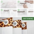 thumbnail image 6 of Leopard Texture Print No Hook Shower Curtain with Snap in Liner, Orange Yellow Retro Farmhouse Double-Layer Waterproof Fabric Shower Curtains for Bathroom Hotel Bathtub, Mesh Top & Long 72"x96", 6 of 9