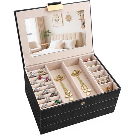 ZJQYDS Jewelry Boxes for Women 3-Layer Jewe… product image