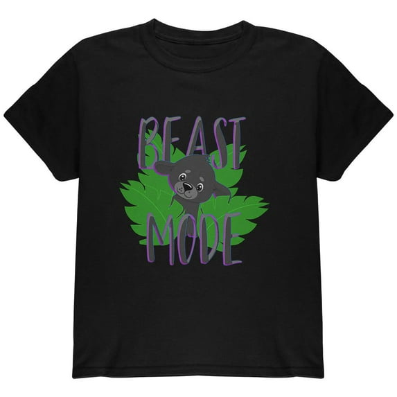 Beast Mode Cute Black Panther Cub Youth T Shirt Black YXL