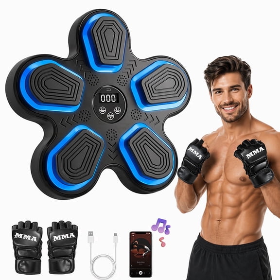 Music Boxing Machine with Bluetooth Speaker, 9 Modes 9 Speeds, Electronic Boxing Target with Punch Counter for Home Gym Adults Kids
